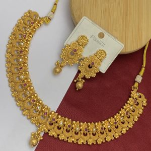 Joypuri Jewllery Gold Plated Necklace Set Code: A003027