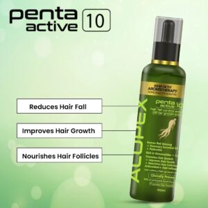 Alopex Penta Active 10, Solution for New Hair Growth & Hair Fall Control, Enriched with Korean Red Ginseng, Biotin & Vitamin E (Clinically Proven)