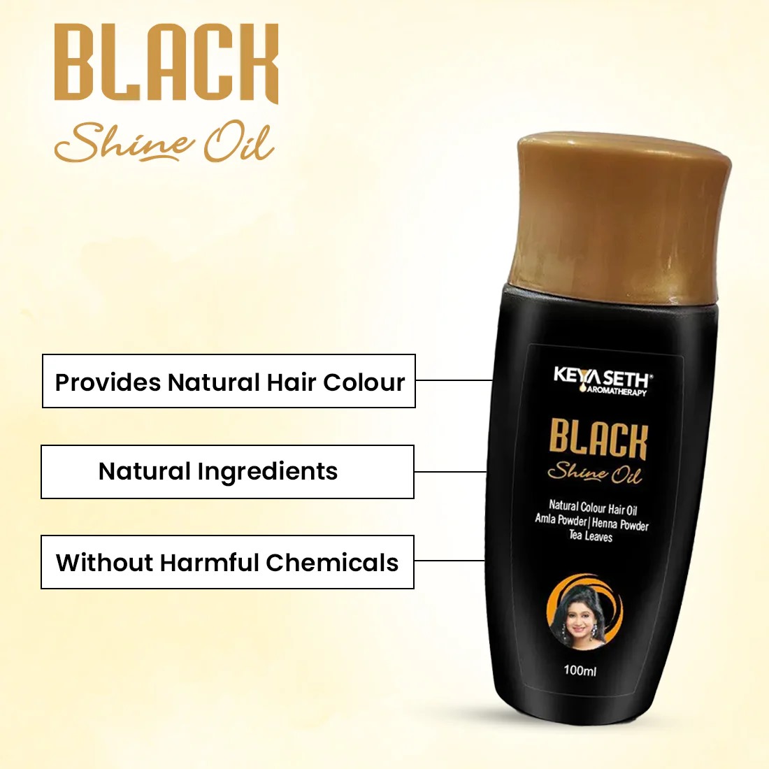 Black Shine Oil-Natural Hair Colour Gel-Based Dye for Grey Coverage, Men & Women